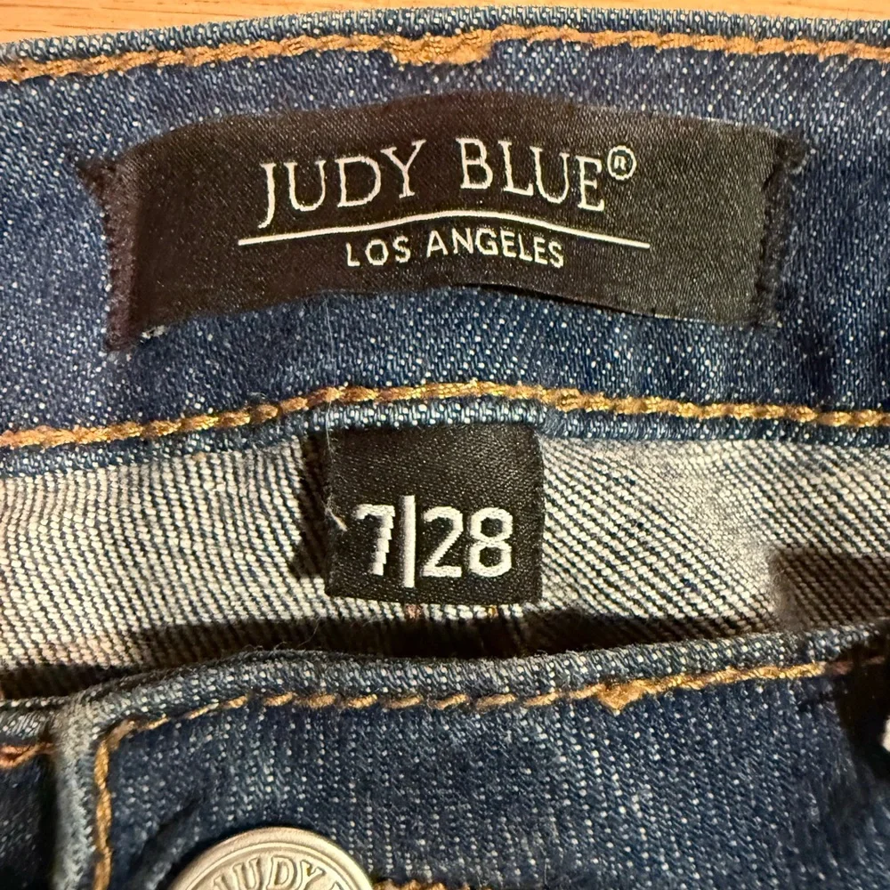 Judy Blue Distressed Dark‎ Blue Skinny Jeans